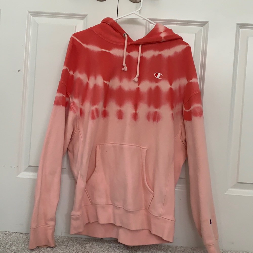 Pink Champion Tie-Dye hoodie